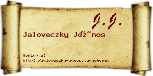 Jaloveczky János névjegykártya